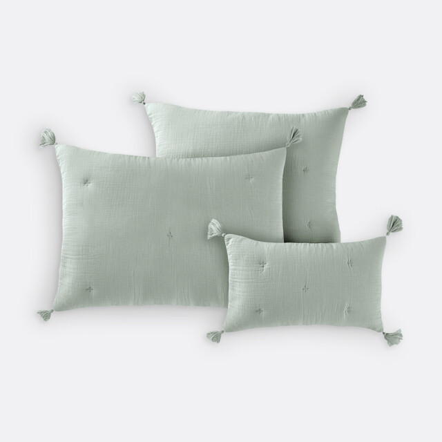 Kulma Quilted Cushion Cover in Cotton Muslin - image 1