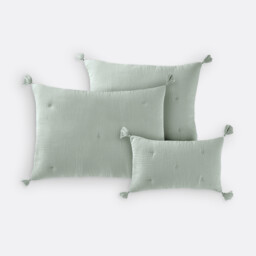 Kulma Quilted Cushion Cover in Cotton Muslin - thumbnail 1