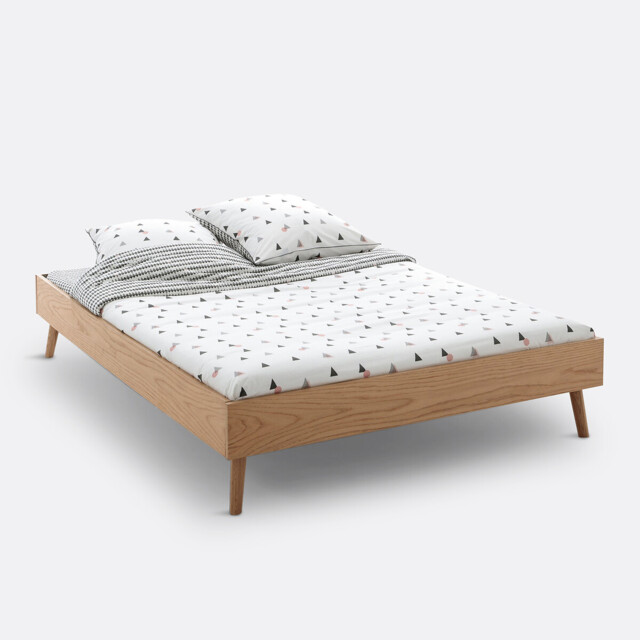Miji Oak Veneer Bed with Bed Base - image 1