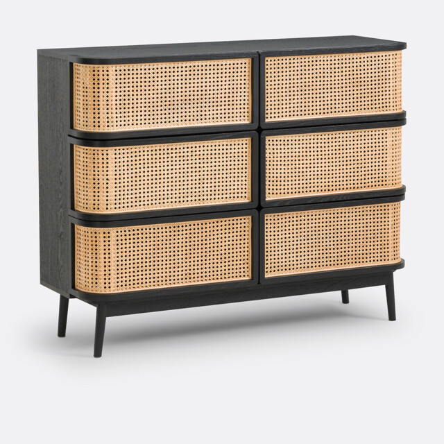 Laora Cane Chest of 6 Drawers - image 1