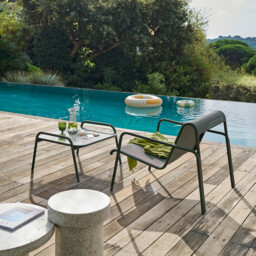 Low Aluminium and Textilene Armchair Lysa - thumbnail 2
