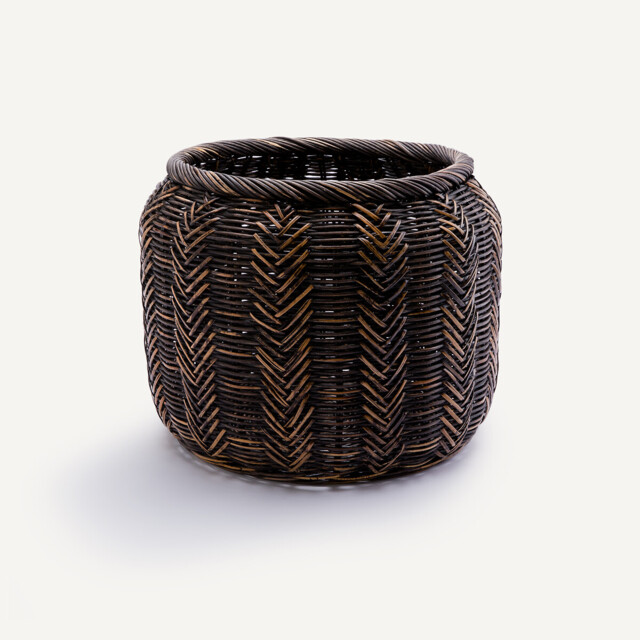 Basket Plant Pot Holder in Woven Rattan Siriti - image 1