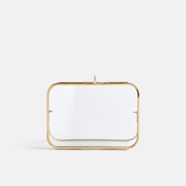 Uyova Freestanding Photo Frame in Brass and Glass, H18cm - image 1