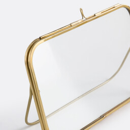 Uyova Freestanding Photo Frame in Brass and Glass, H18cm - thumbnail 4