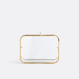 Uyova Freestanding Photo Frame in Brass and Glass, H18cm - thumbnail 1