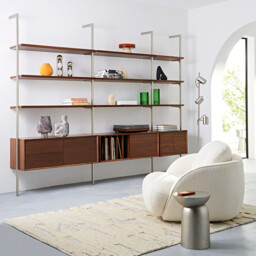 Archivita Shelf in Walnut Veneer W60 X D35cm - thumbnail 2