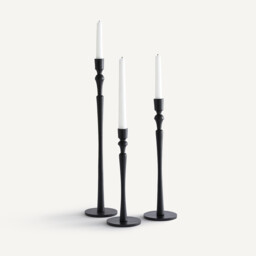 Set of 3 Elans Cast Aluminium Candlesticks - thumbnail 3
