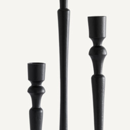 Set of 3 Elans Cast Aluminium Candlesticks - thumbnail 4