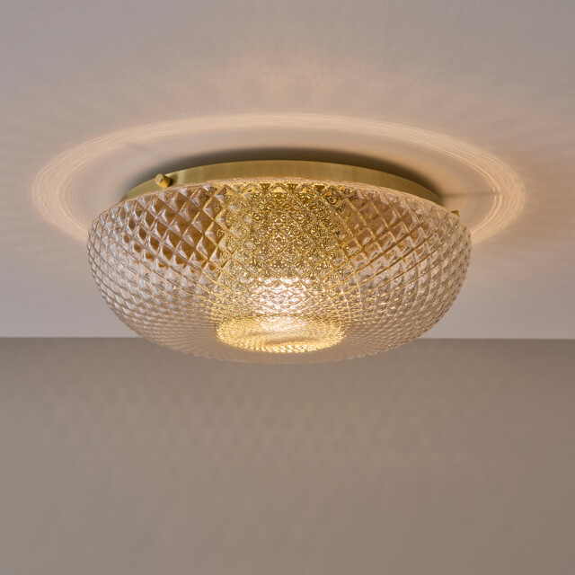Mistinguett Chiselled Glass/Brass Wall Ceiling Light - image 1