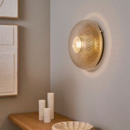 Mistinguett Chiselled Glass/Brass Wall Ceiling Light - thumbnail 3