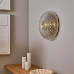 Mistinguett Chiselled Glass/Brass Wall Ceiling Light - thumbnail 4
