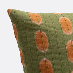 Asti Ikat Print Cotton Muslin Square Cushion Cover - thumbnail 3