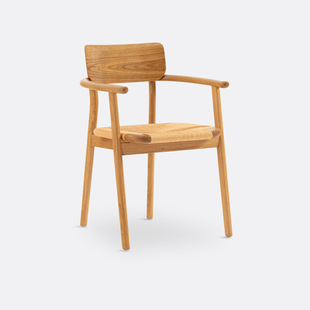Pipo Solid Oak and Weaving Table Armchair - image 1
