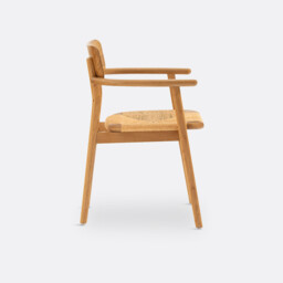 Pipo Solid Oak and Weaving Table Armchair - thumbnail 4