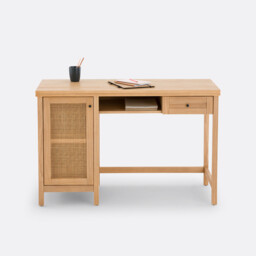 Gabin Solid Pine and Cane Desk - thumbnail 3
