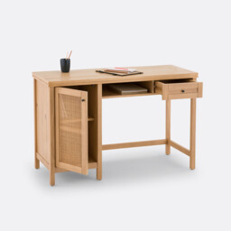 Gabin Solid Pine and Cane Desk - thumbnail 4