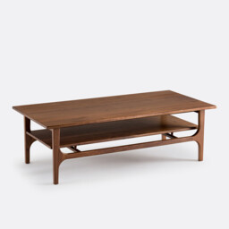 Larsen Walnut and Walnut Veneer Coffee Table - thumbnail 1
