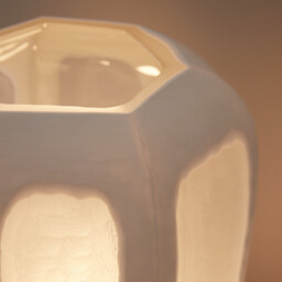 Halkide Hexagonal Frosted and Opaque Glass Lamp - thumbnail 4
