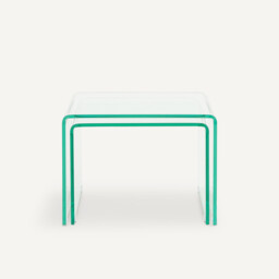 Set of 2 Cristalline Tempered Glass Side Tables - thumbnail 4