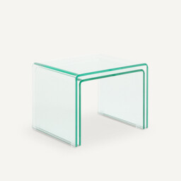 Set of 2 Cristalline Tempered Glass Side Tables - thumbnail 2