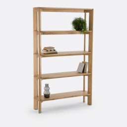 Elmo 5-Shelf Bookcase in Solid Oak