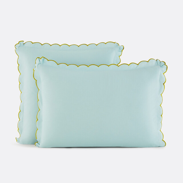 Scenario Plain Washed Cotton Scalloped Child's Pillowcase - image 1