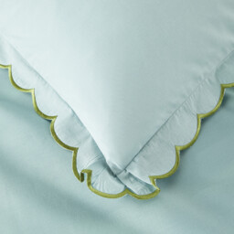 Scenario Plain Washed Cotton Scalloped Child's Pillowcase - thumbnail 4