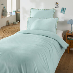 Scenario Plain Washed Cotton Scalloped Child's Pillowcase - thumbnail 2