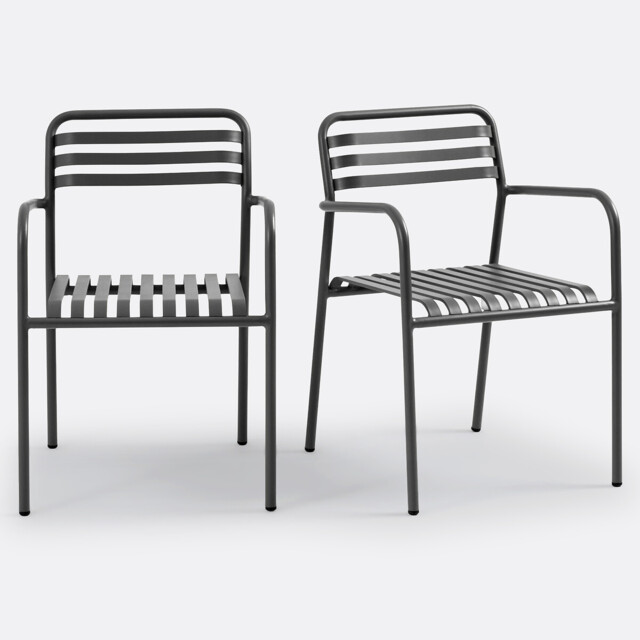 Set of 2 Manni Aluminium Garden Armchairs - image 1