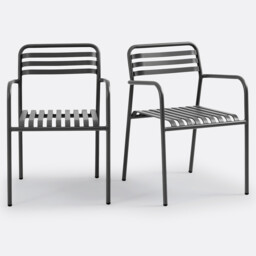Set of 2 Manni Aluminium Garden Armchairs