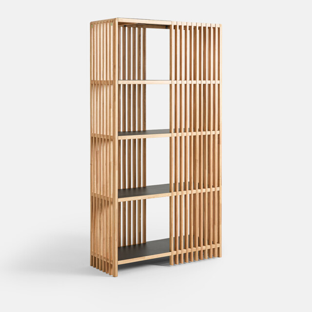 Jac Solid Oak and Steel Bookcase/Room Divider - image 1