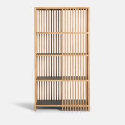 Jac Solid Oak and Steel Bookcase/Room Divider - thumbnail 2