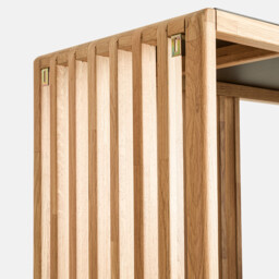 Jac Solid Oak and Steel Bookcase/Room Divider - thumbnail 4