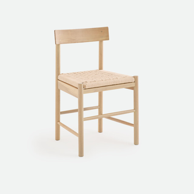 Taga Solid Oak Chair with Bleached Wood Effect and Rope Seat - image 1