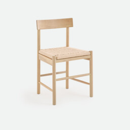 Taga Solid Oak Chair with Bleached Wood Effect and Rope Seat