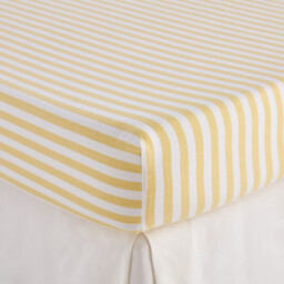 Soizic Yellow Striped Cotton Yarn-Dyed Fitted Sheet with 30cm Flap - thumbnail 3