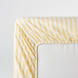 Soizic Yellow Striped Cotton Yarn-Dyed Fitted Sheet with 30cm Flap - thumbnail 4