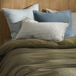 Acélie Khaki Washed Linen Pillowcase - thumbnail 3