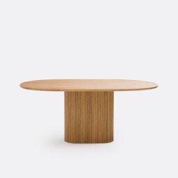 Tamula 6-8 Seater Oval Dining Table in Oak Veneer - thumbnail 3