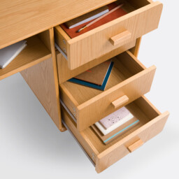 Miji Oak Veneered Desk with 2 Cabinets - thumbnail 4