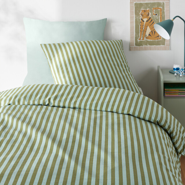 Child's Sacha Green 50% Recycled Cotton Duvet Cover Set with Square Pillowcase - image 1