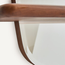 Nella Asymmetric Mirror with Walnut Shelf, Height 88.7cm - thumbnail 4