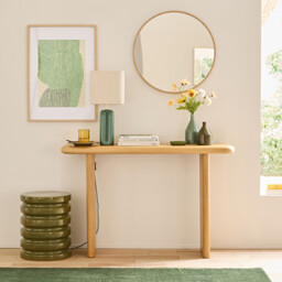 Iodus Round Mirror in Oak Veneer Ø60cm - thumbnail 2