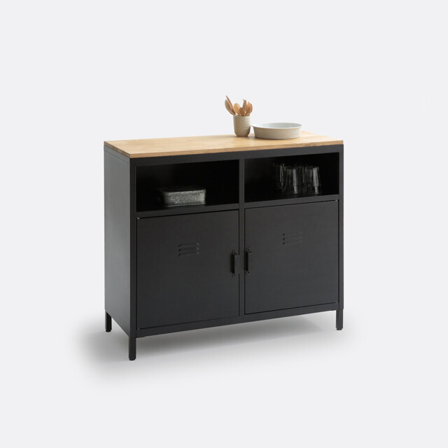 Hiba 2-Door, 2-Compartment Kitchen Cabinet - image 1