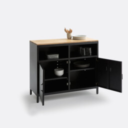 Hiba 2-Door, 2-Compartment Kitchen Cabinet - thumbnail 4
