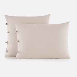 Scenario Plain Cotton Pillowcase with Tie Fastening