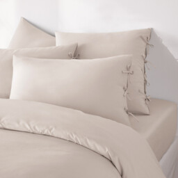 Scenario Plain Cotton Pillowcase with Tie Fastening - thumbnail 3