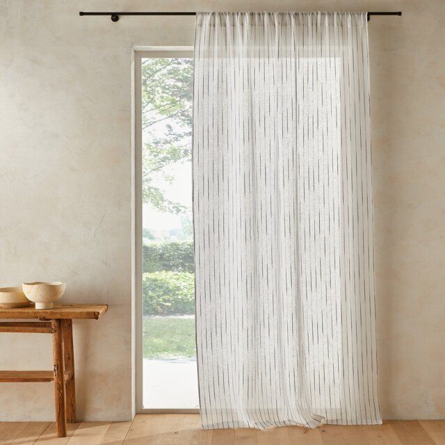 Patcha Embroidered Linen Voile Curtain - image 1