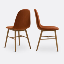 Set of 2 Polina Velvet Dining Chairs - thumbnail 2