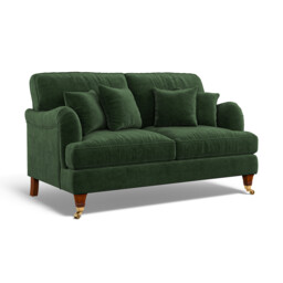 Emeline Velvet 2 Seater Sofa with Castor Legs - thumbnail 2